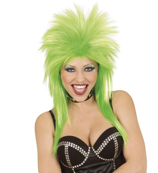 Parrucca Fluo Verde Anni 80, Costume Carnevale Fatina  | Pelusciamo.com