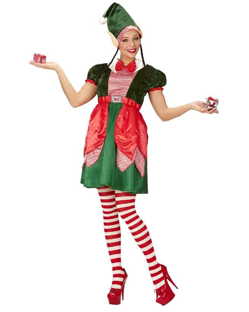 Costume Donna Natalizio Elfo Aiutante Babbo Natale PS 25874 Pelusciamo Store Marchirolo