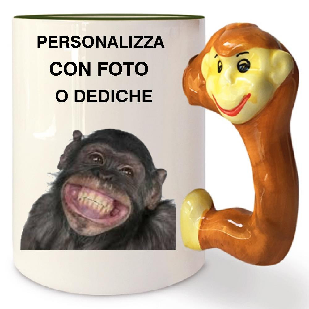 Tazza In Ceramica Scimmia Personalizzabile Foto Dediche PS 09347 Tazze Personalizzata Pelusciamo Store Marchirolo