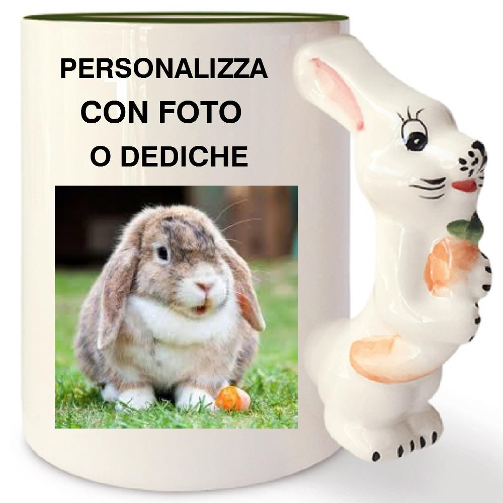  Tazza In Ceramica Coniglio Personalizzabile Foto Dediche PS 09350 Tazze Personalizzata Pelusciamo Store Marchirolo