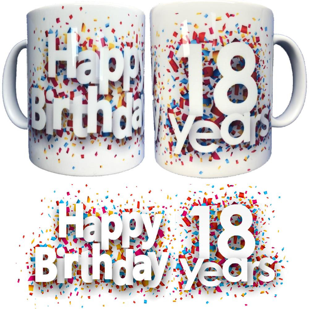 Tazza In Ceramica Happy Birthday 18 Years Tazze Regalo PS 09370-18