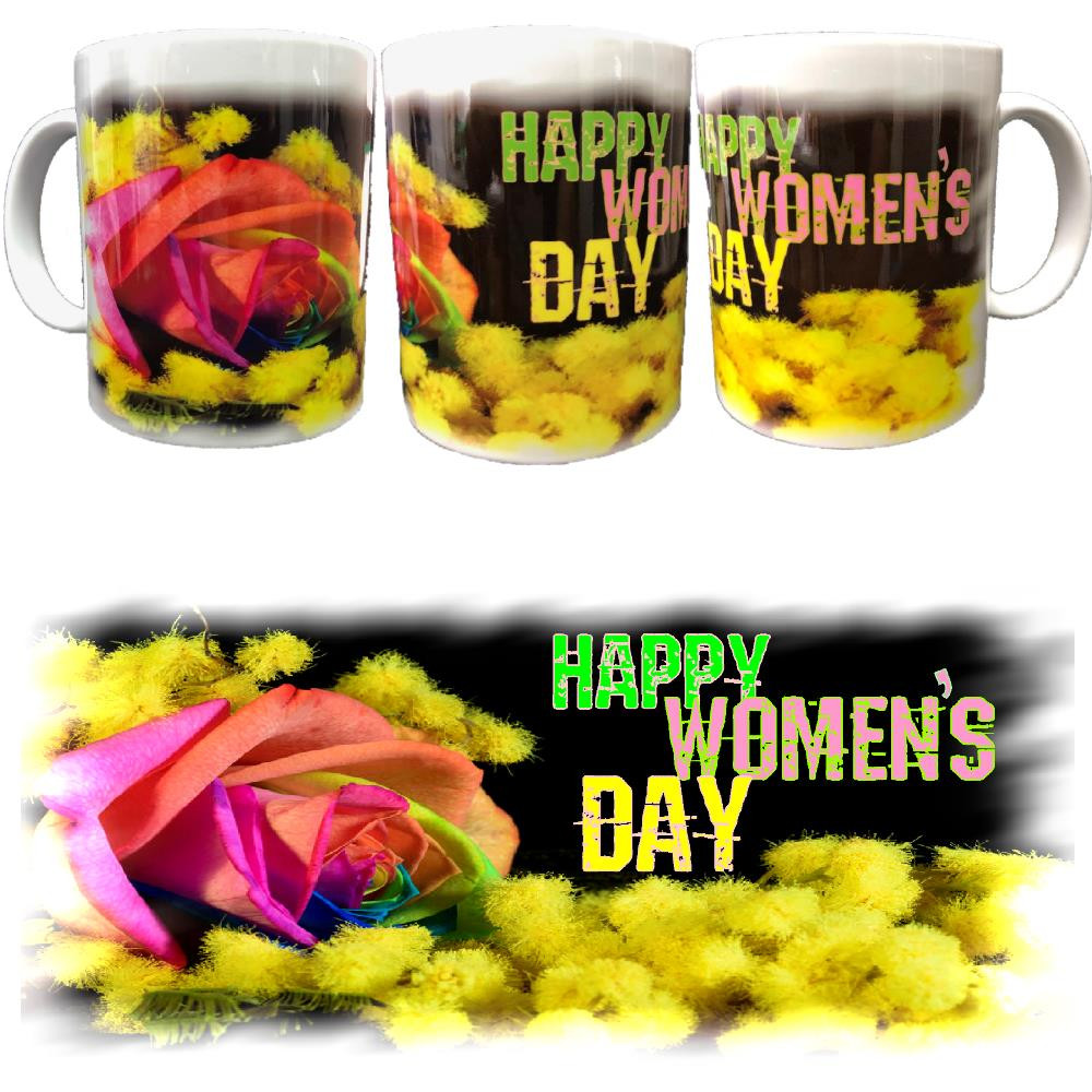 Tazza Happy Women's Day Festa Della Donna Gadget Idea Regalo PS 09370-93  pelusciamo store Marchirolo (