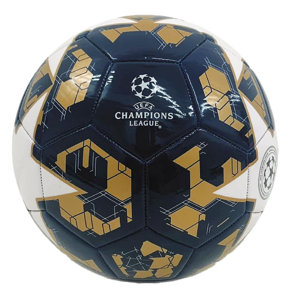 Pallone da Calcio Champions League Bianco Blu in Cuoio Prodotto Ufficiale Misura 5 