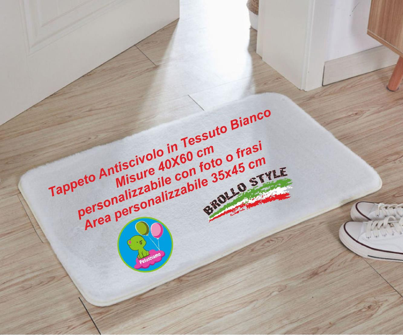 Tappetino Antiscivolo 40x60 cm Personalizzabile Con Foto e Frasi PS 12711
