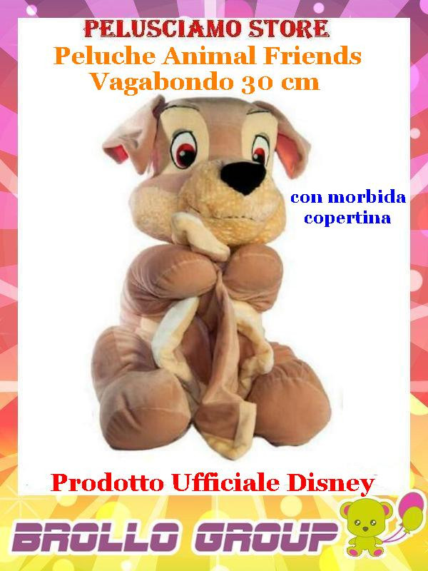 Peluche Disney Vagabondo con Copertina animal friends