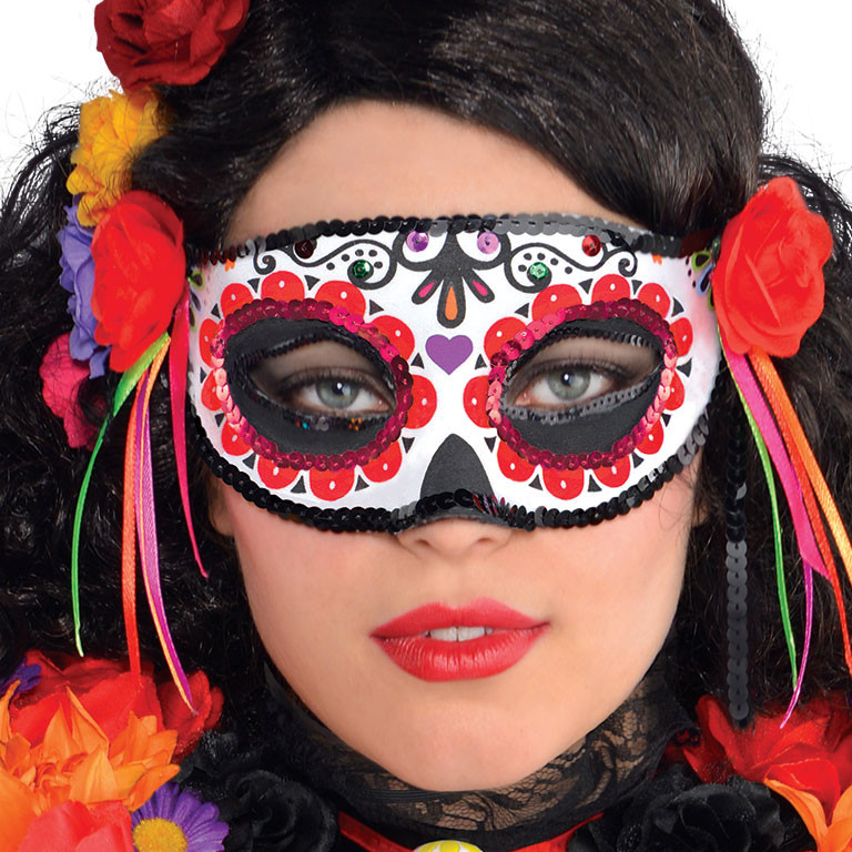 Maschera Halloween Donna Day of the Dead. Veneziana, Messicana | pelusciamo.com
