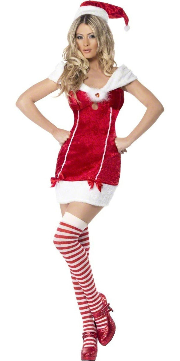 Costume Natale Donna  Babbo Natale -  Vestito Babba Natale 