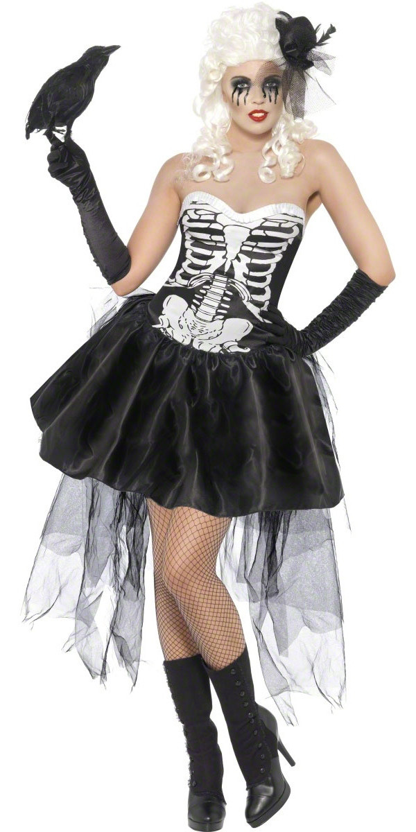 Costume Halloween Carnevale Donna Vestito Scheletro, Teatro Macabro | pelusciamo.com