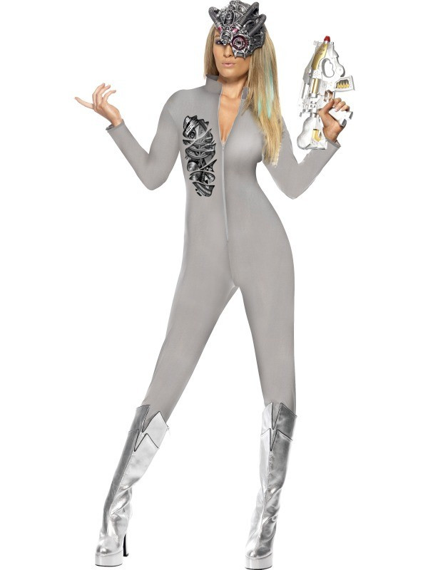 Costume Halloween Carnevale Donna Seconda Pelle zentai Robot Smiffy's  *13927