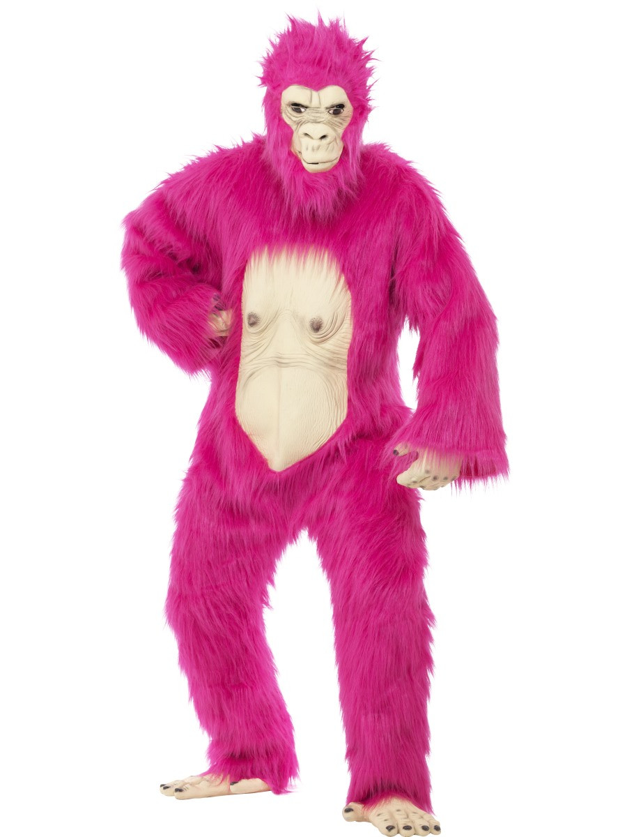 Costume Carnevale Gorilla Rosa , King Kong, deluxe  *18680