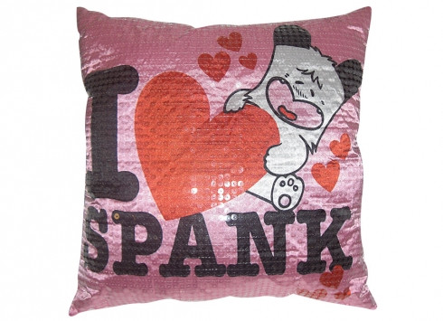 Cuscino Hello Spank paiettes rosa cartoni animati anni 80 *05247