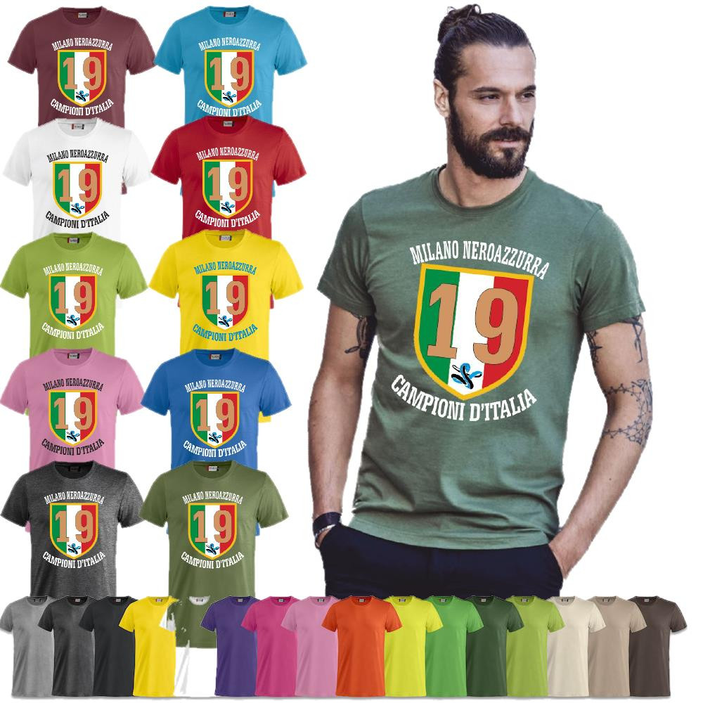 T-Shirt Scudetto Milano Neroazzurra Campioni dItalia 2021 19 Scudetti Calcio Internazionale Serie A PS 27431-A042 