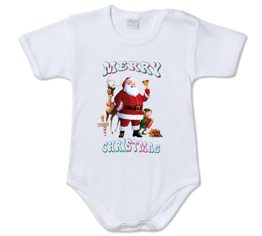 Body Neonato Babbo Natale Renna e Elfo  Merry Christmas  PS 28180-10 pelusciamo store Marchirolo