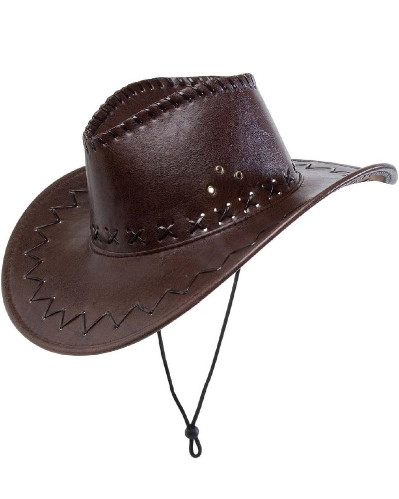 Cappello Cowboy Marrone Scuro Accessori Costume Carnevale Uomo PS 26410 Pelusciamo Store Marchirolo