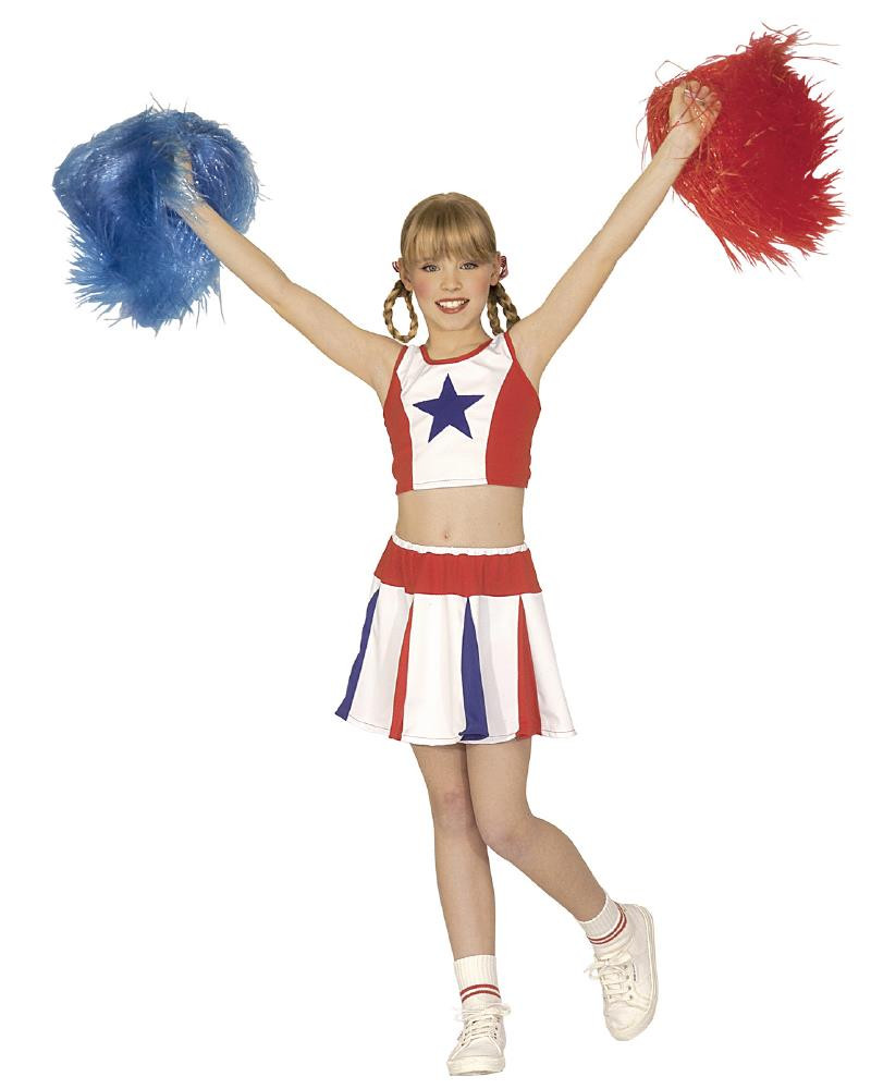 Costume Carnevale Cheerleader PS 22947 Ragazza Pom-Pom