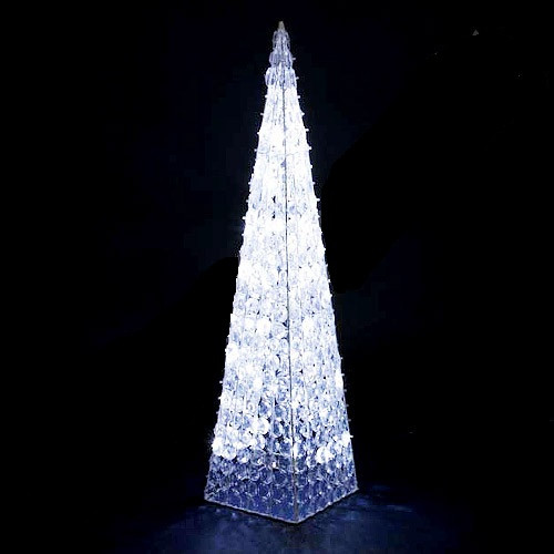 Piramide a led 90 cm.con cristalli acrilici