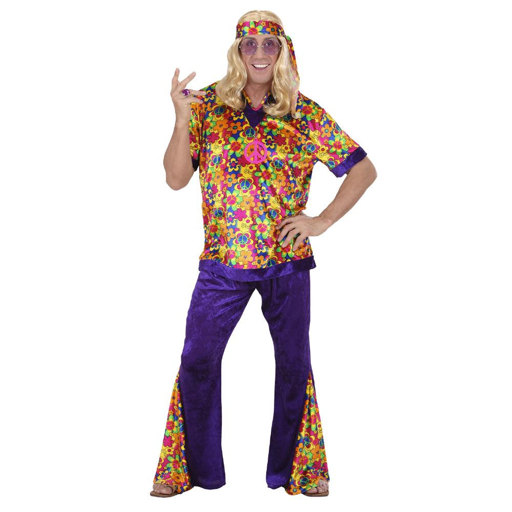 Costume Carnevale Uomo Anni 60 Vestito Hippie DUDE PS 35487 Pelusciamo  store marchirolo
