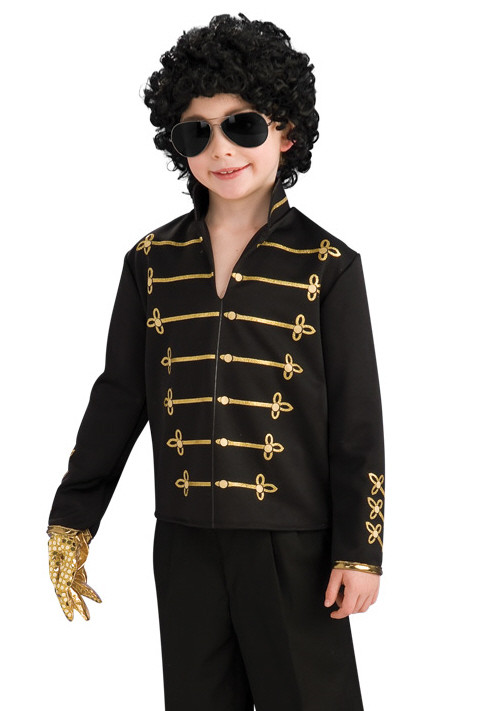 Costume Carnevale Bimbo Giacca Militare Nera Michael Jackson