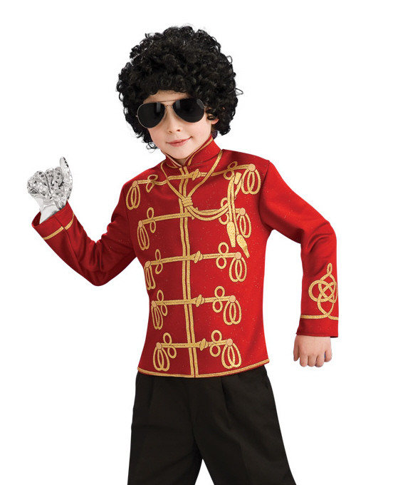 Costume Carnevale Bimbo Giacca Militare Rossa Michael Jackson