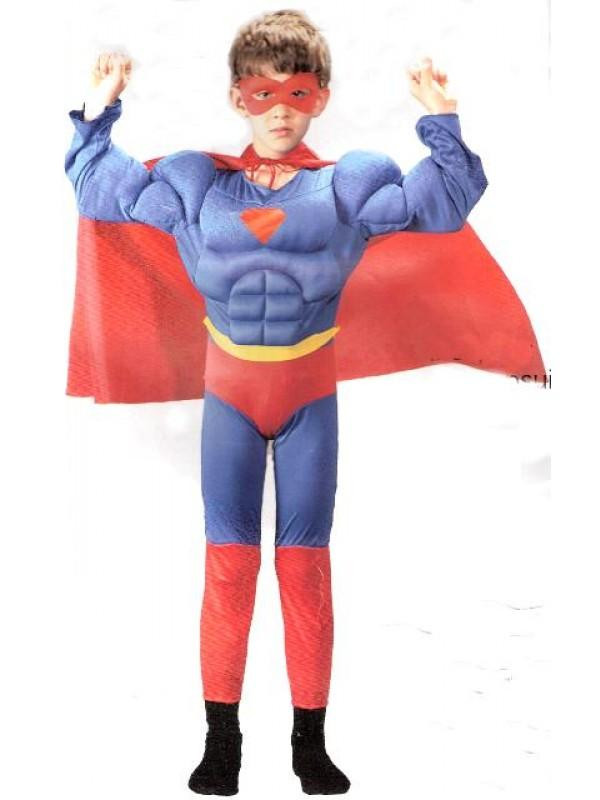 Costume Carnevale Super Uomo, Supereroe Con Muscoli PS 01613