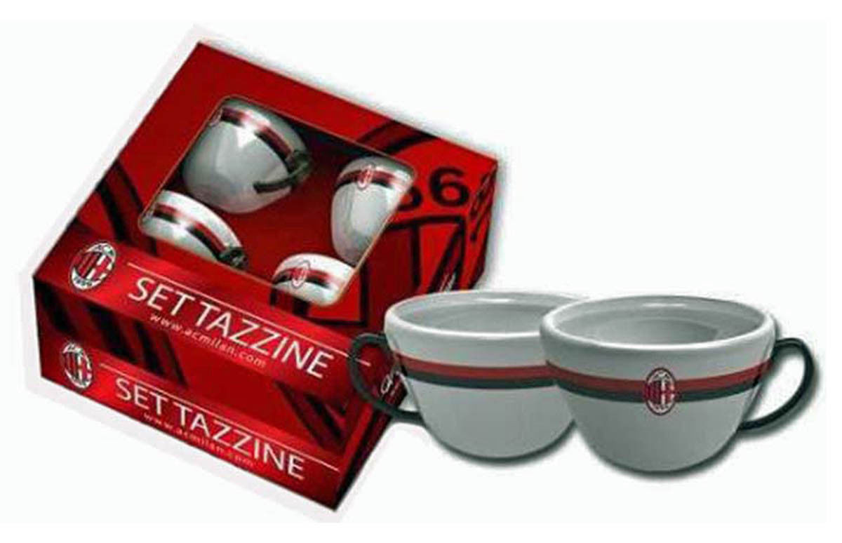 Set Da 4 Tazzine Da Caffè In Ceramica Tifosi Milanisti PS 08840 Pelusciamo Store Marchirolo