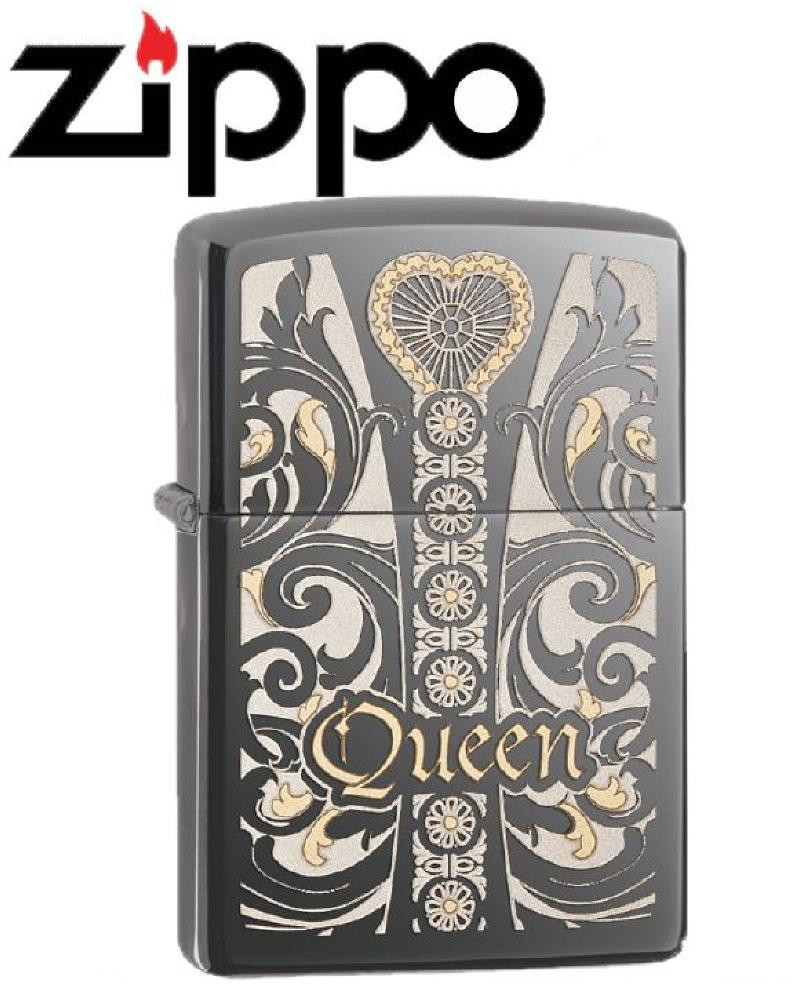 Accendino Zippo Queen venetian laser black  28797 *18983 pelusciamo store
