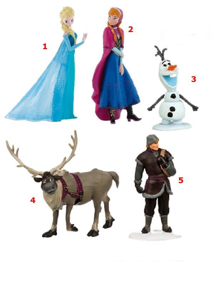 Action Figure Personaggi Frozen Disney , Anna, Elsa, Olaf, Sven e Kristoff
