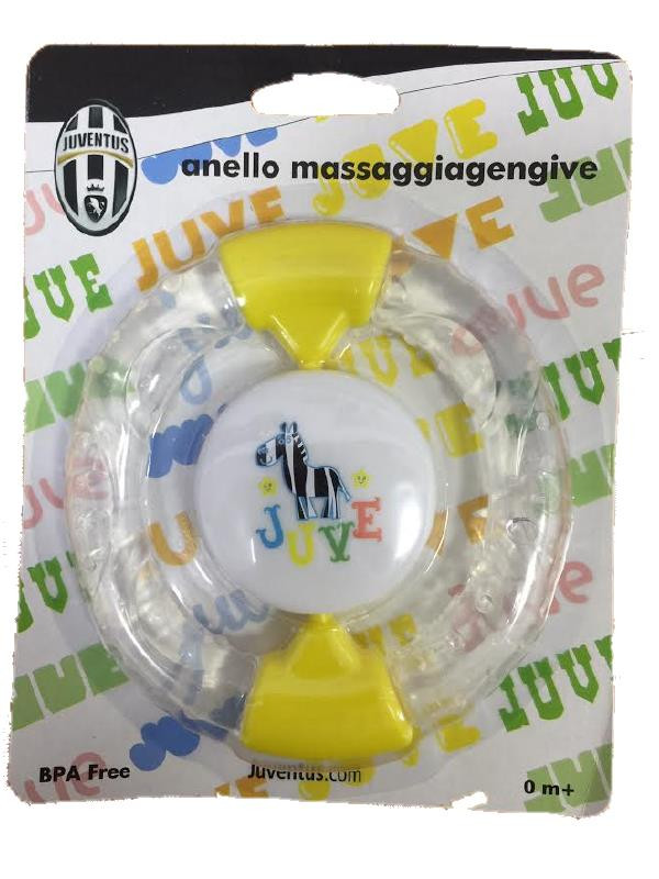 Anello massaggia gengive neonato ufficiale Juventus F.C. calcio *00898 pelusciamo store vendita accessori e gadget tifosi