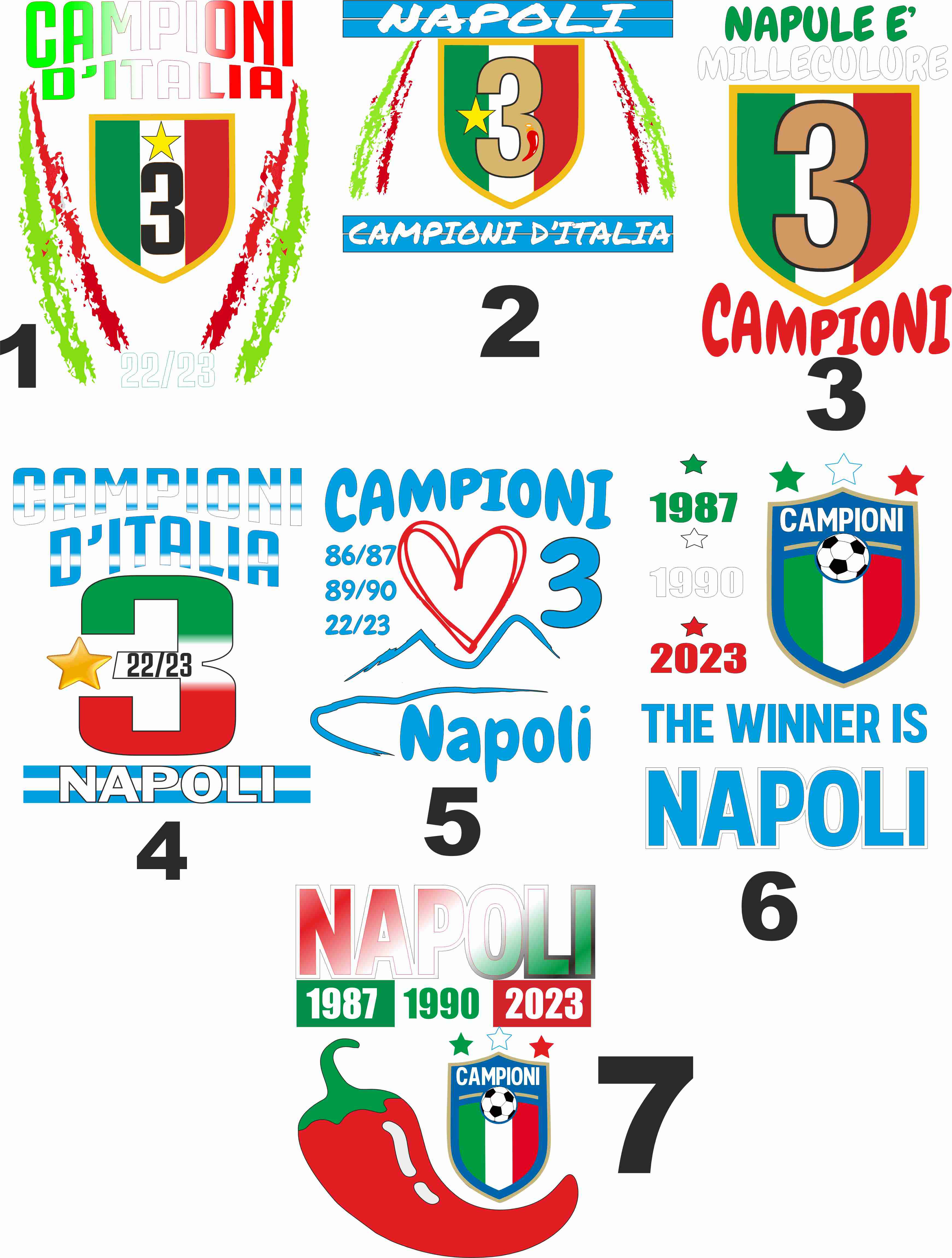 Felpa con Cappuccio Napoli Campioni d'Italia The Winner Is 3 Scudetti Maglietta Scudetto PS 33733-NAP-1