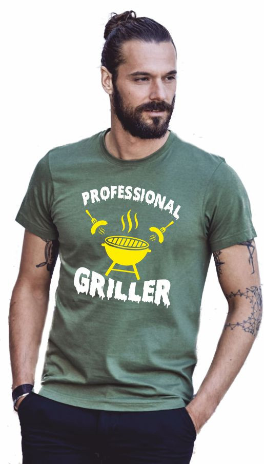 T-shirt Professional Griller Maglietta Simpatica Idea Regalo PS 27431-A048 Pelusciamo Store Marchirolo (VA) TEL 377 4805500