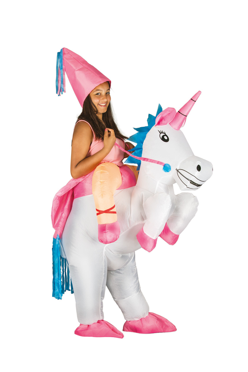 Costume Carnevale Bambina , Unicorno Gonfiabile PS 09382 Taglia Unica 14  anni