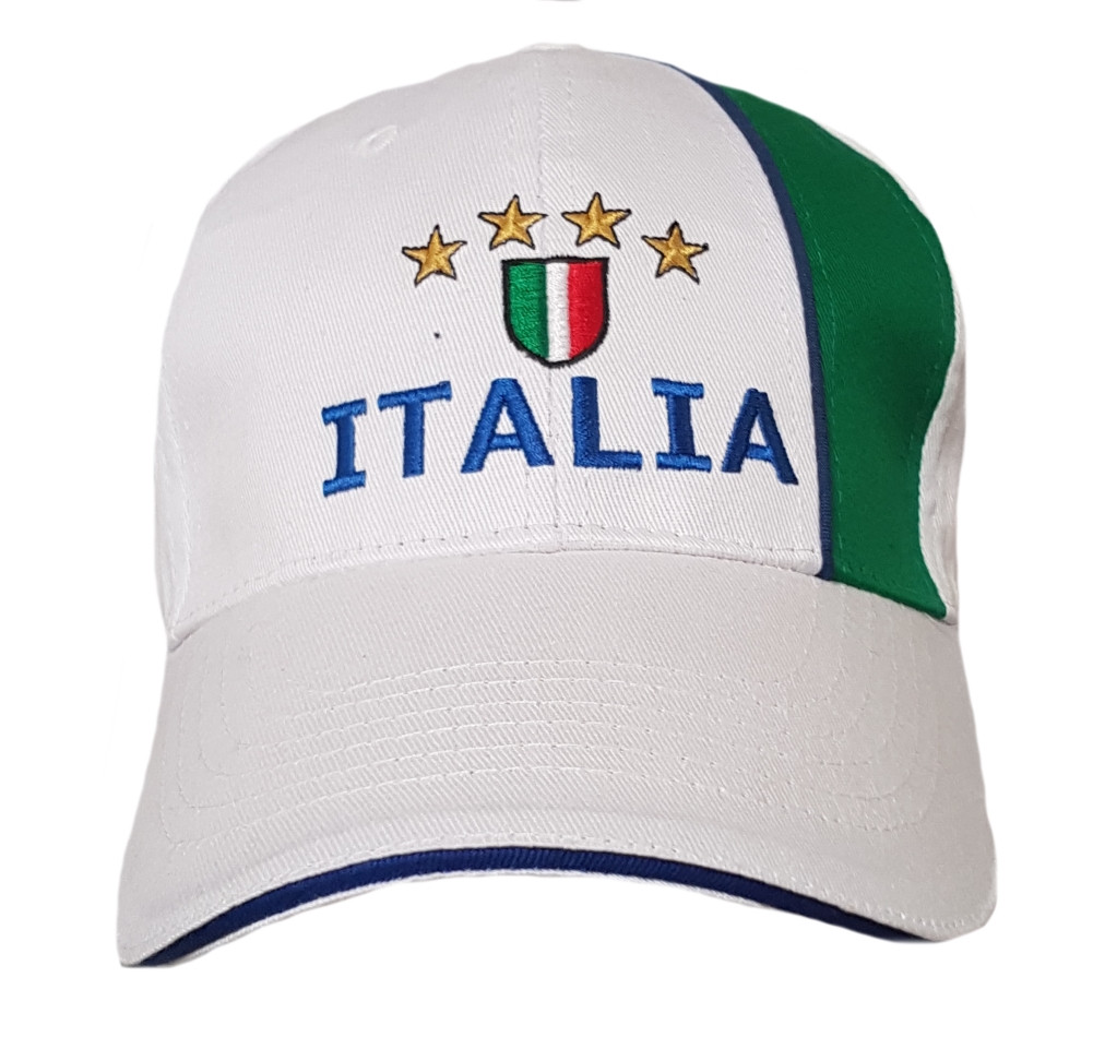 Cappello Adulto Italia Con Visiera Bianco | Pelusciamo.com