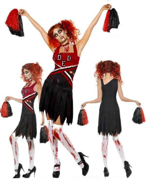 Costume Halloween Carnevale Donna Studentessa Zombie *18590 Cheerleader Horror