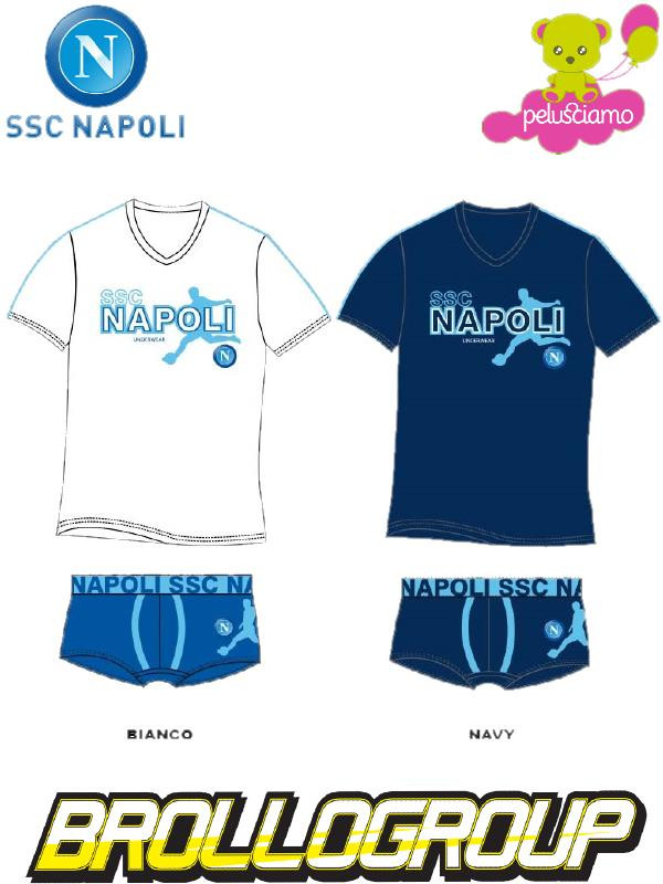 Completo intimo squadre calcio Napoli corto uomo maglia + boxer *15738