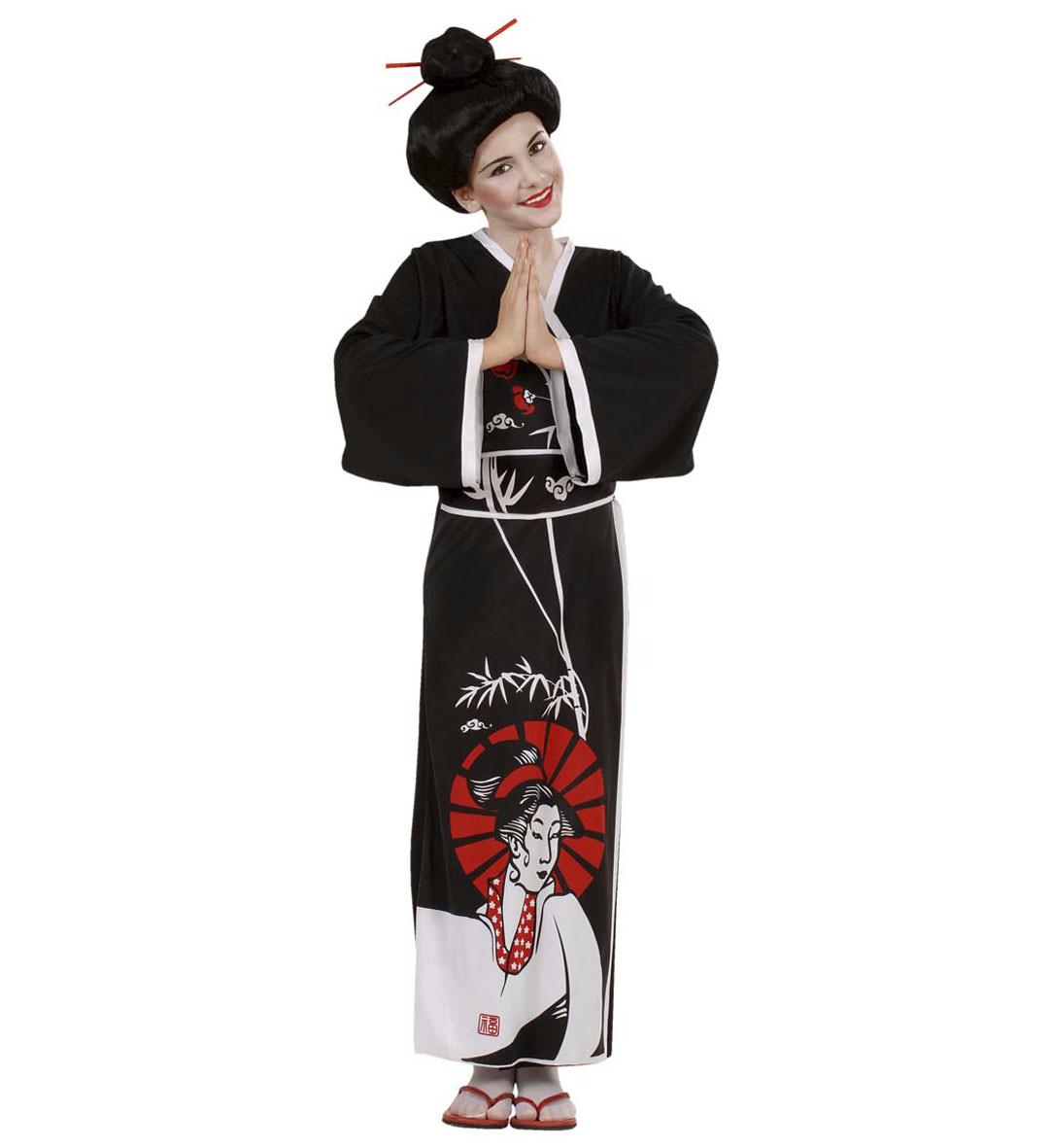 Costume Carnevale Bimba,Ragazza, Kimono Geisha Giapponese PS 19698