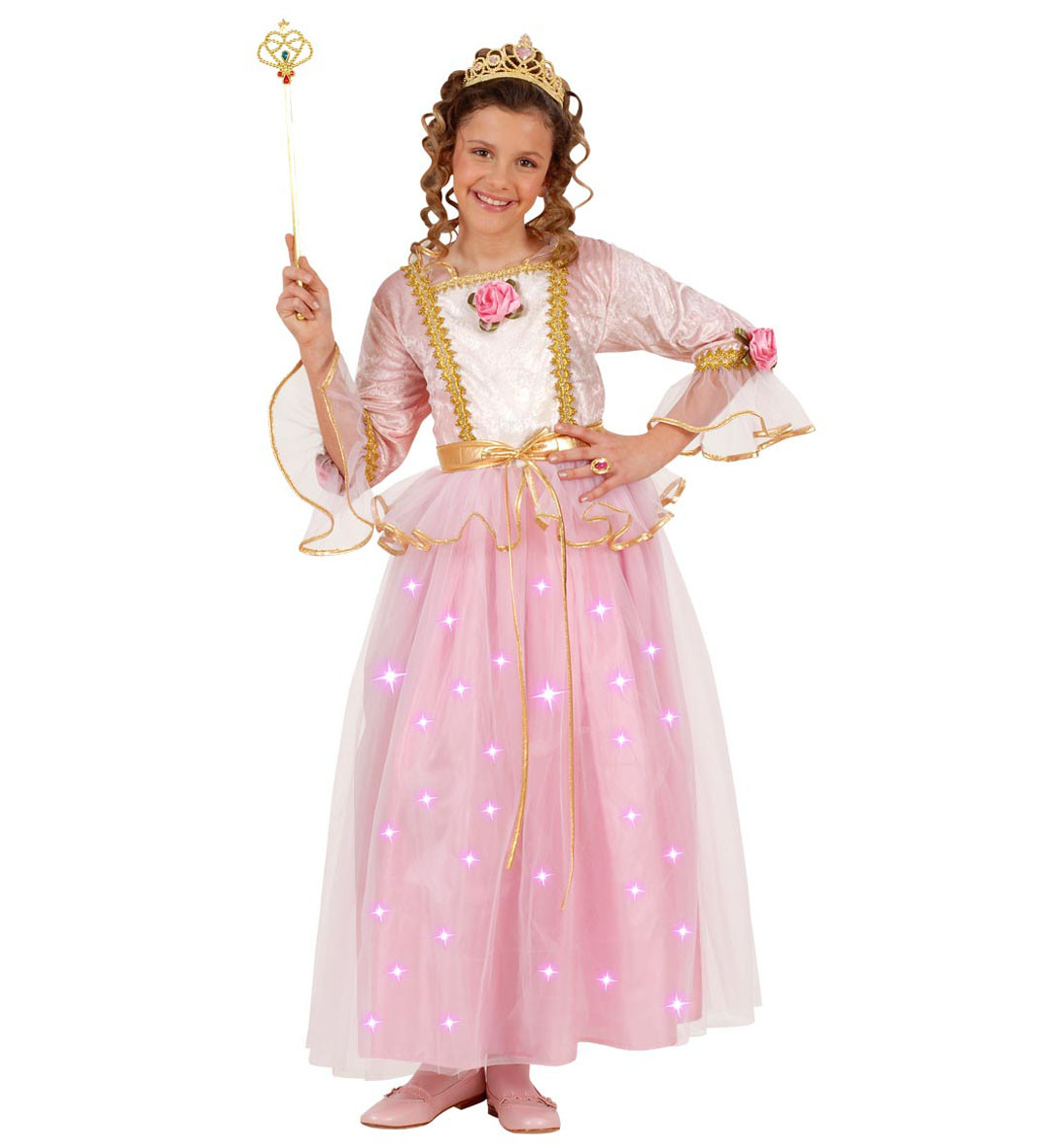 Costume Carnevale Luminoso Bimba Principessa Rosa *22842 | Pelusciamo.com