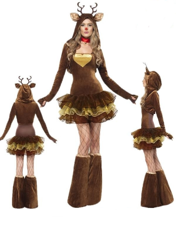 Costume Carnevale tutu' dress Donna animale Renna smiffys *20055