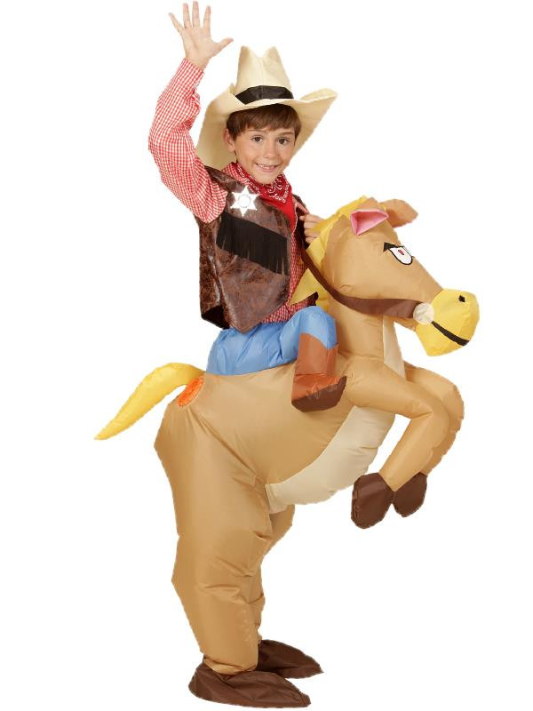 Costume carnevale bambino , cowboy a cavallo Gonfiabile *01794