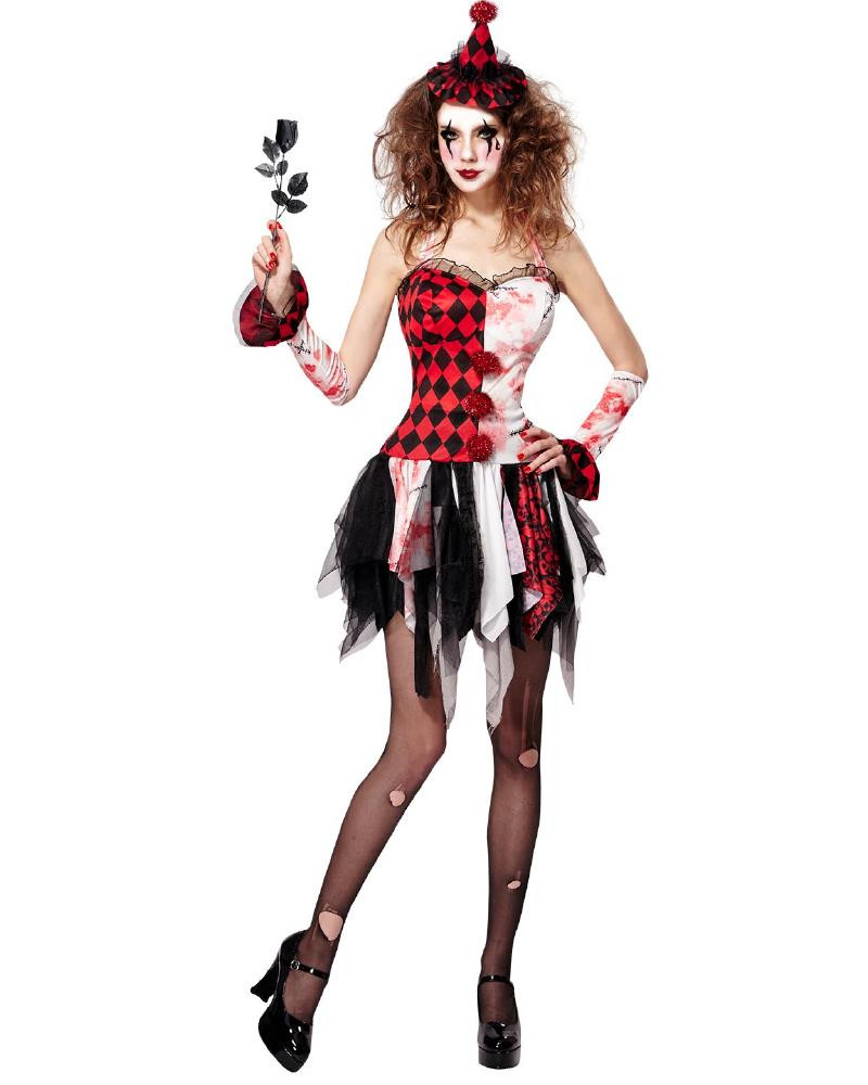 Costume Carnevale Donna Arlecchina Horror PS 25594 Travestimento Halloween Pelusciamo Store Marchirolo