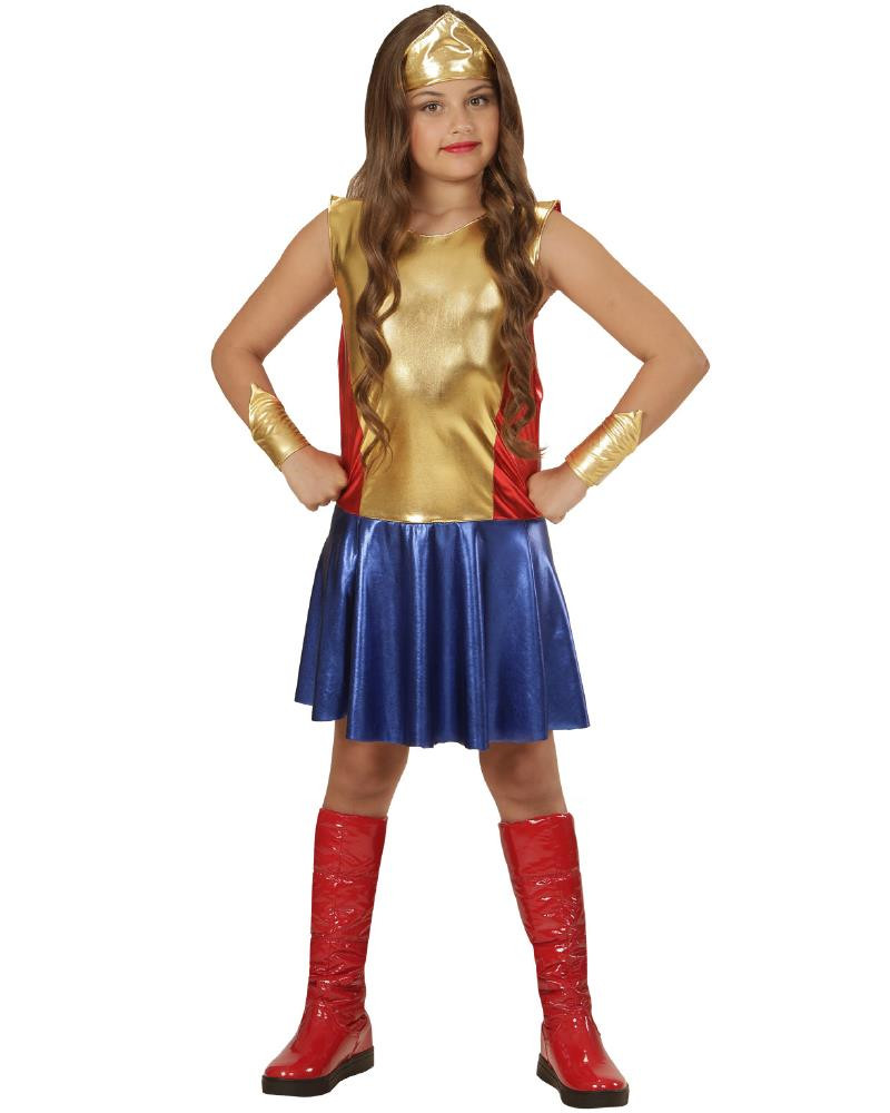 Costume Carnevale Wonderl Girl Super Eroina PS 25798 Costumi Bambina Pelusciamo Store Marchirolo