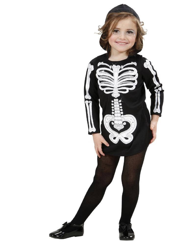 Costume Scheletro Halloween Travestimento Bambina PS 25608 Pelusciamo Store Marchirolo