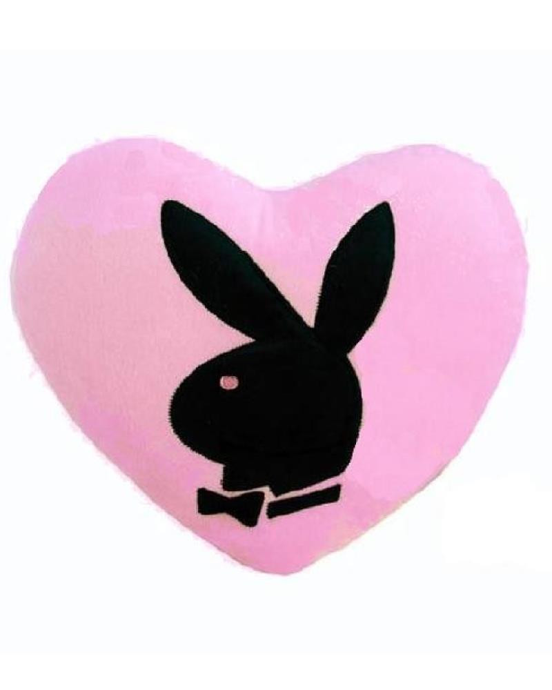 Cuscino Cuore in peluche logo Playboy 35x35 cm. rosa *12470
