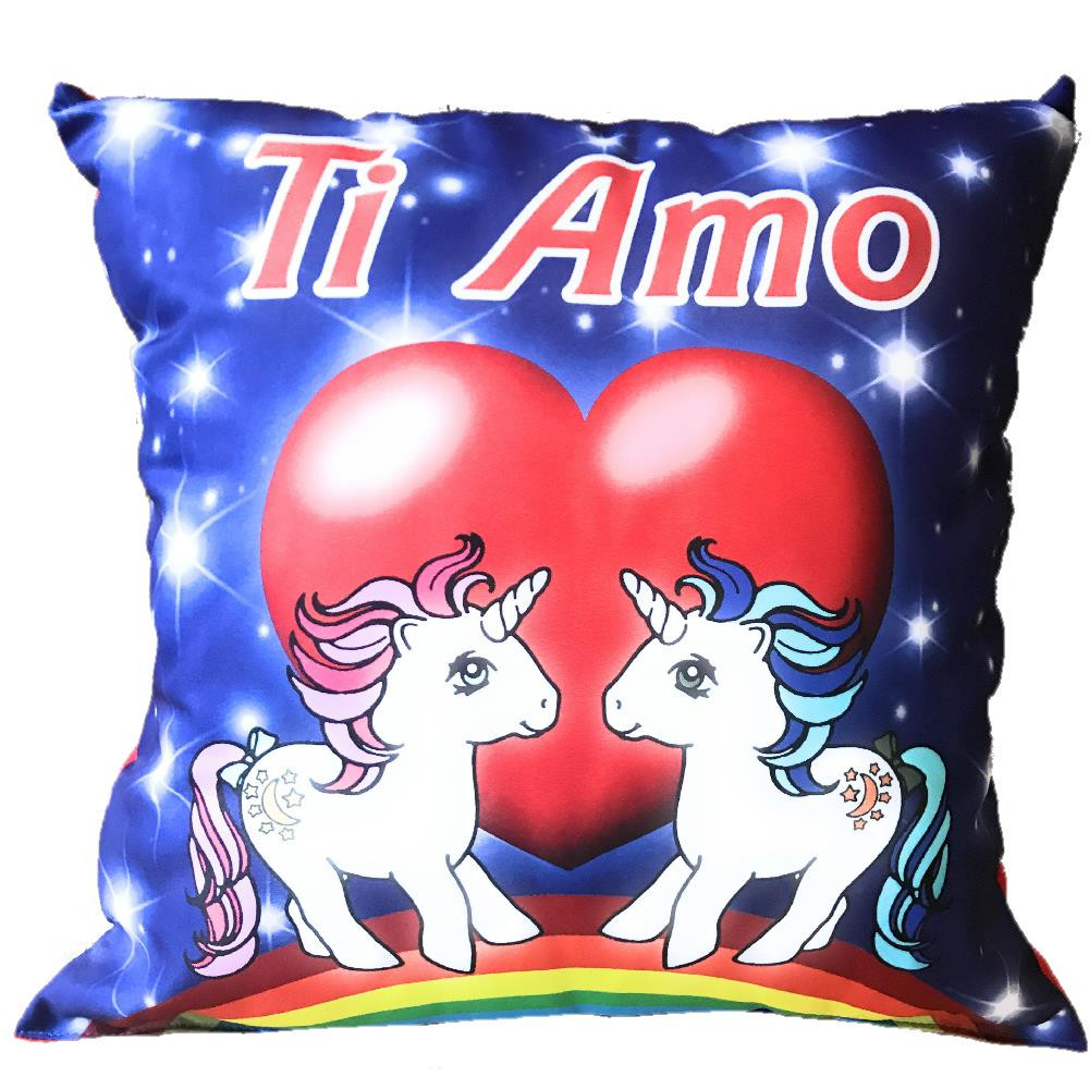 Cuscino Unicorno Ti Amo Regalo x San Valentino 45x45 Cm PS 26423 Pelusciamo Store Marchirolo