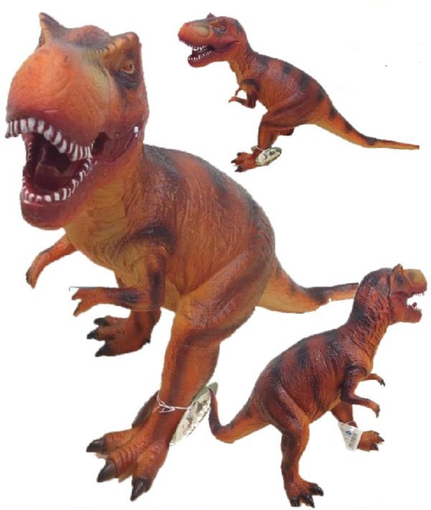 Figure in gomma morbida gioco riproduzione tirannosauro T-Rex arancio 35x45 cm *15237 Pelusciamo.com