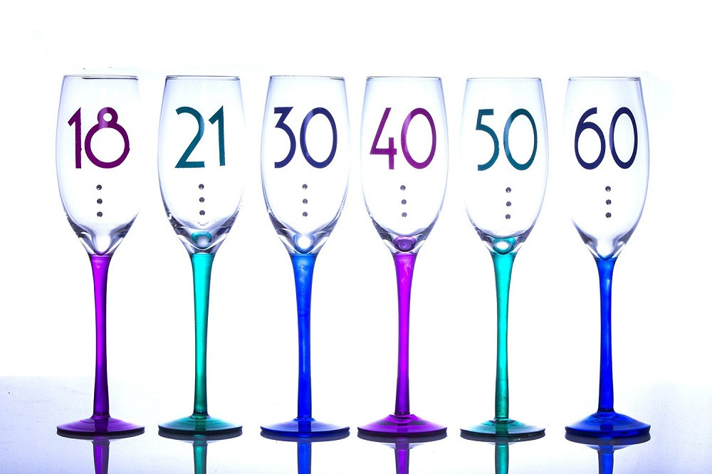 Flute Champagne Buon Compleanno 18 21 30 40 50 60 Anni PS 02903 Happy Birthday Pelusciamo Store Marchirolo