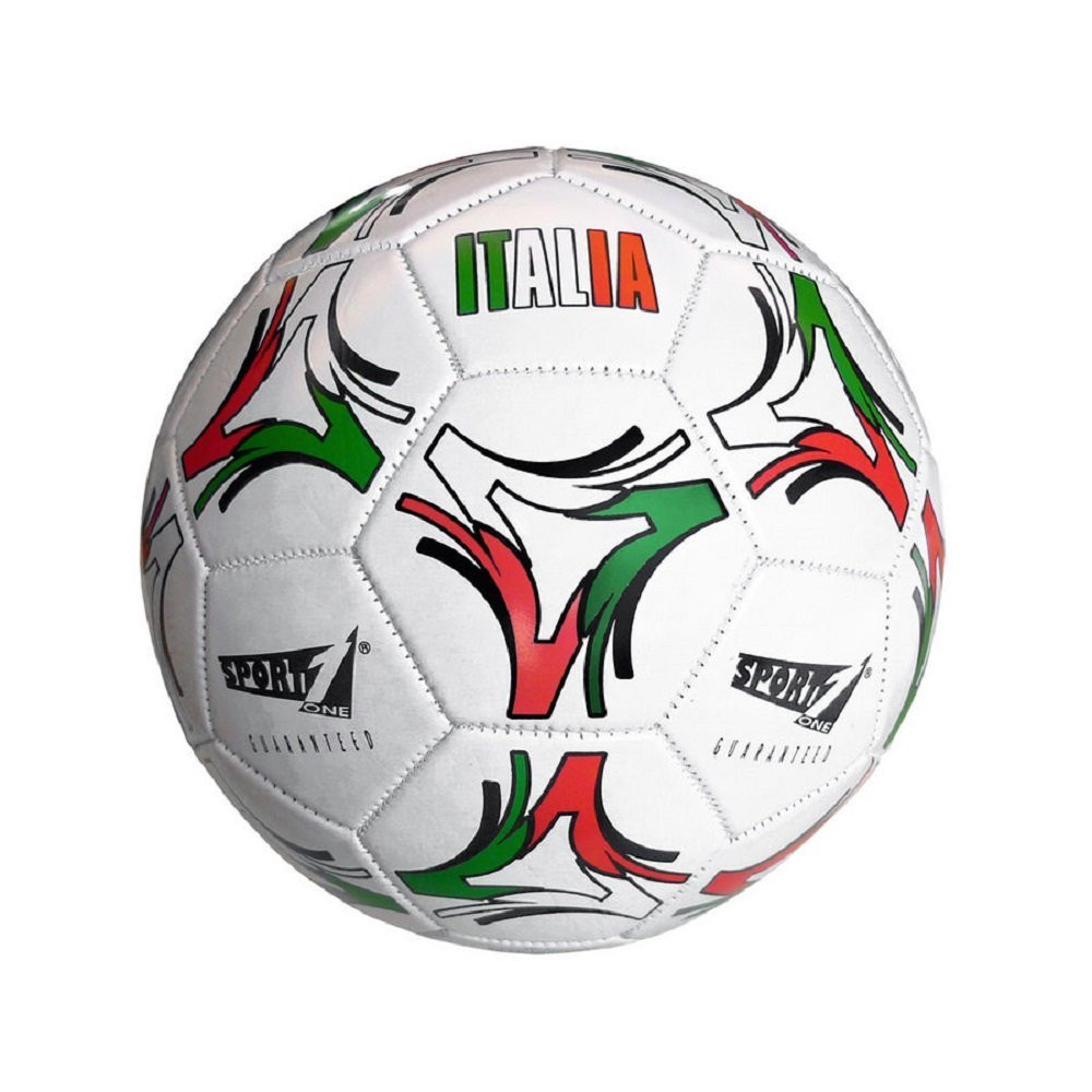 Pallone Calcio Italia Cuoio Misura 5 bianco rosso verde PS 06721 pelusciamo store