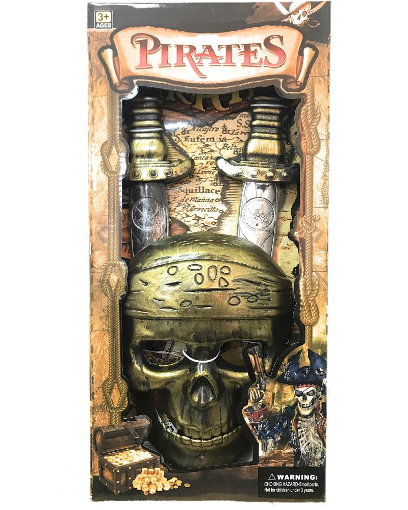 Set Accessori Pirata Maschera e 2 Pugnali Carnevale Pirati PS 26569 (Default)