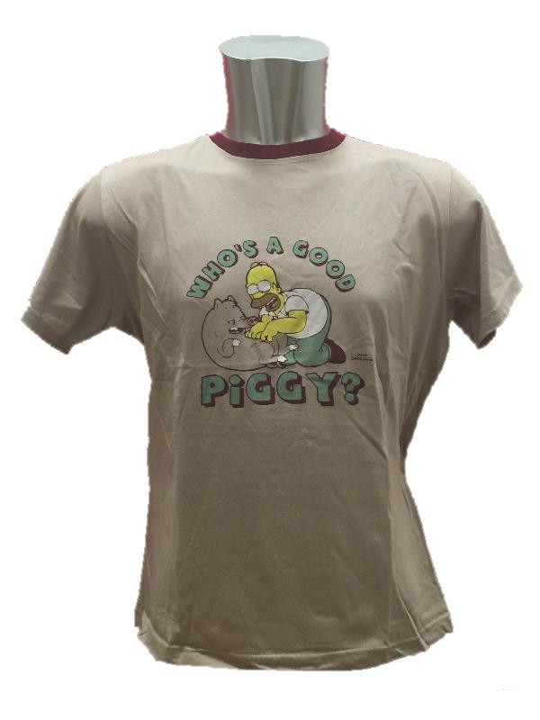 T-shirt Maglietta Homer e Pig The Simpson Abbigliamento Adulto Uomo *05742