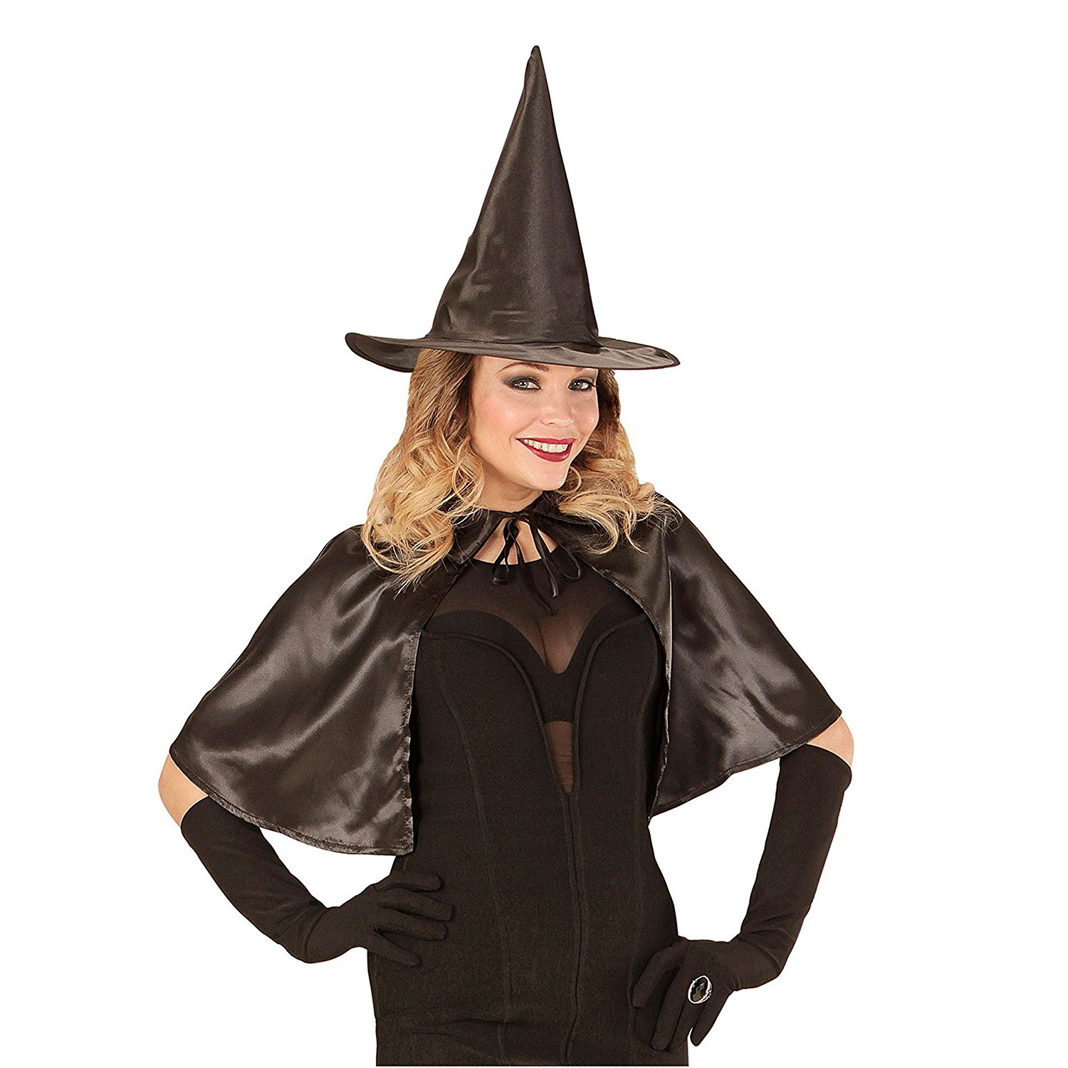 Mantellina Halloween Donna Con Cappello Strega One Size PS 08931 Pelusciamo Store Marchirolo