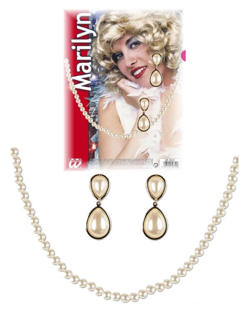 Accessori Costume Carnevale donna set collana e orecchini Merilyn *19871 Pelusciamo store
